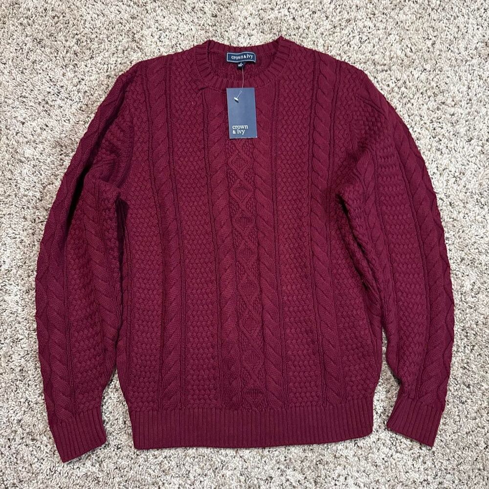 Crown-ivy Women's Burgundy and Red Jumper